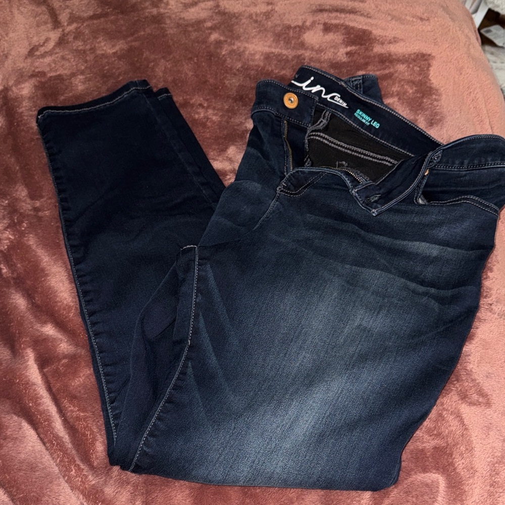 INC International Concepts Dark Indigo Skinny Jeans 18